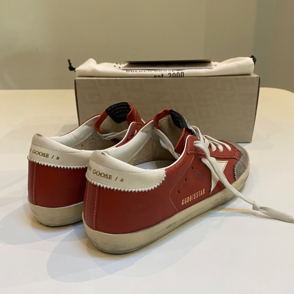 Golden Goose Superstar Penstar Sneaker Orange Leather/White/Ice sz 38 New in Box - Picture 12 of 12